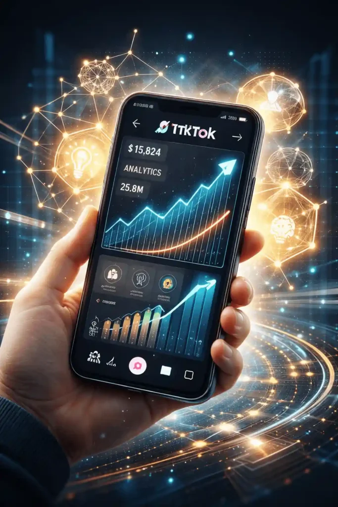 رسم توضيحي يشرح أتمتة بعض مراحل إنتاج محتوى تيك توك باستخدام الذكاء الاصطناعي بدون ظهور الوجه